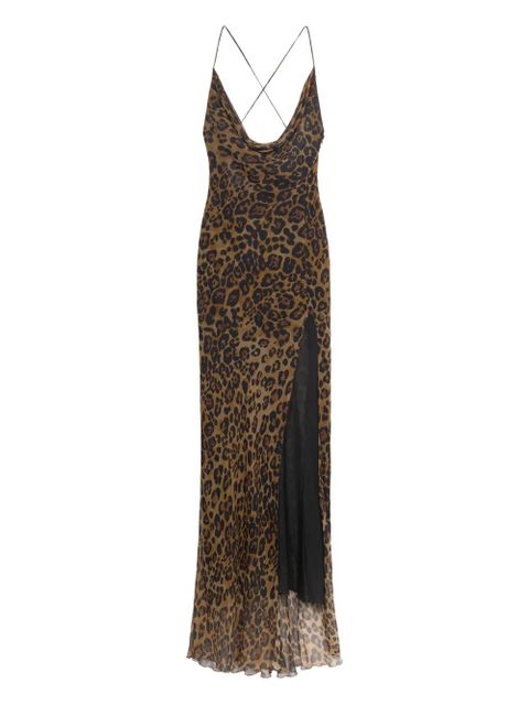 Blumarine leopard-print silk gown - Brown - zdjęcie produktu nr 1