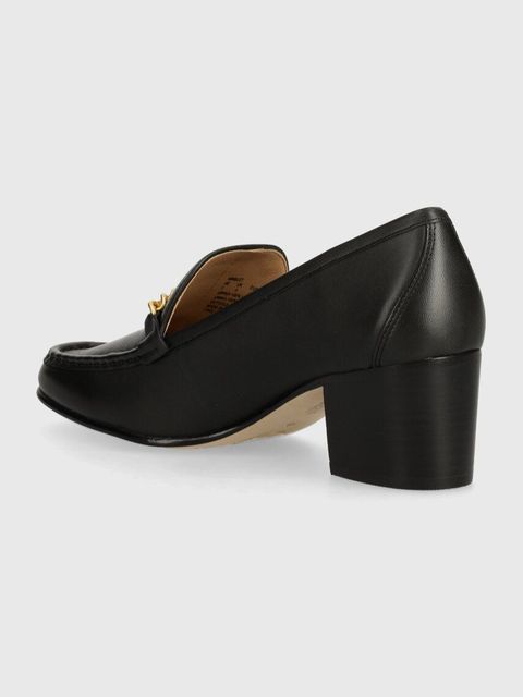 Lauren Ralph Lauren czółenka skórzane Winslet kolor czarny na słupku 802942573001