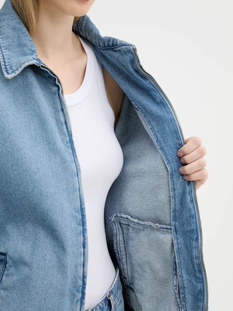 Vans kurtka jeansowa kolor niebieski przejściowa VN000MARCDX1