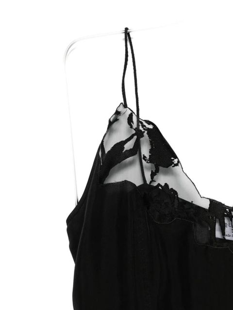 Alexander McQueen lace-trimmed silk blouse - Black