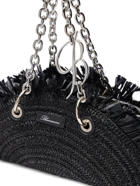 Blumarine chain-link fringed shoulder bag - Black