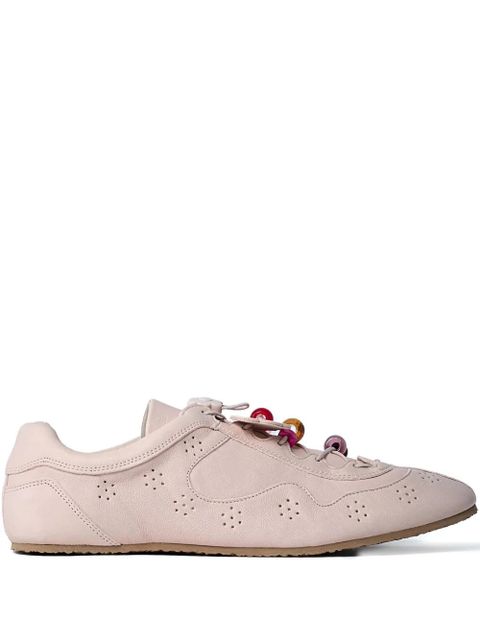 Cecilie Bahnsen beaded lace-up leather sneakers - Pink - zdjęcie produktu nr 2