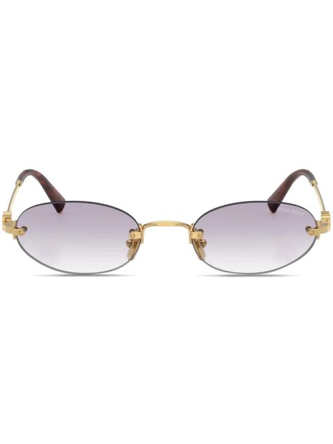 Miu Miu Eyewear round-frame sunglasses - Gold - zdjęcie produktu nr 1