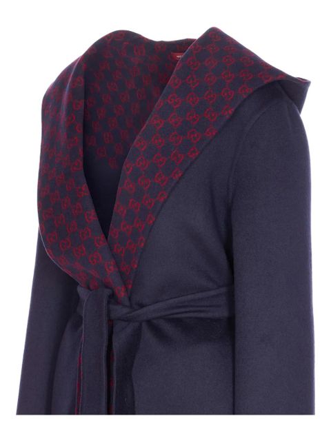 Gucci hooded GG-pattern coat - Blue - zdjęcie produktu nr 2