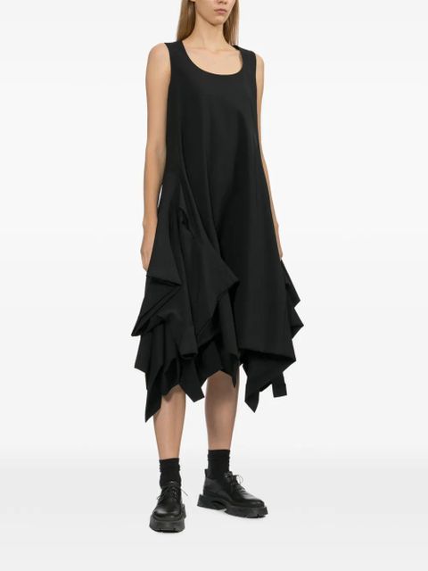 Comme Des Garçons asymmetrical ruffle midi dress - Black - zdjęcie produktu nr 2