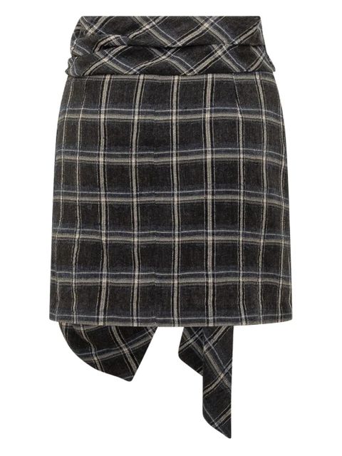 ISABEL MARANT knot plaid kimia-gd skirt - Black