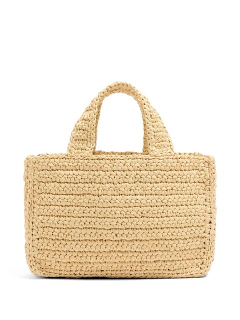 Valentino Garavani Valentino Garavani Viva Superstar small shopping bag in raffia - Neutrals