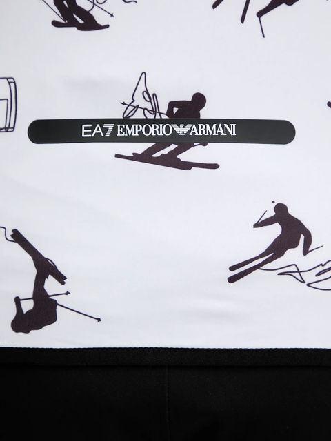 EA7 Emporio Armani bluza sportowa damska kolor biały wzorzysta AF14634.7W000384