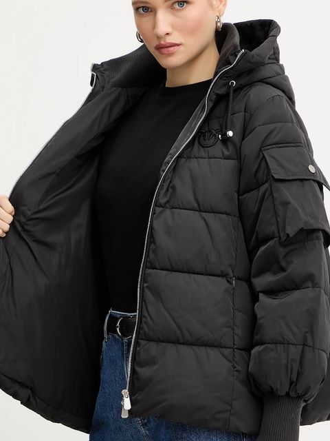 Pinko kurtka kolor czarny zimowa 105384 A2PE