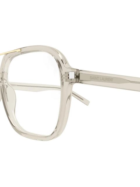 Saint Laurent Eyewear geometric-frame glasses - Neutrals