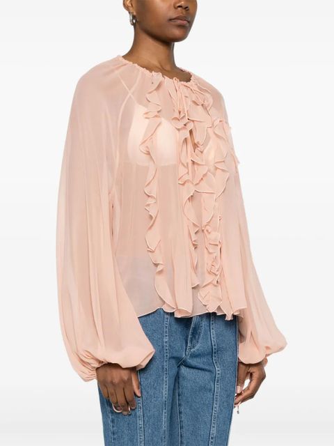 Blumarine georgette ruffled blouse - Pink
