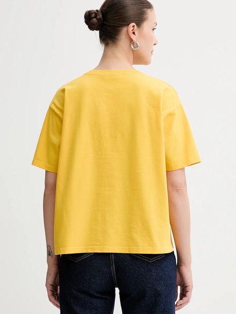 American Vintage t-shirt bawełniany damski kolor żółty FIZ02A - zdjęcie produktu nr 2