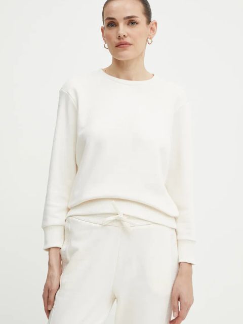 Armani Exchange bluza bawełniana damska kolor beżowy gładka XW000499 AF12804