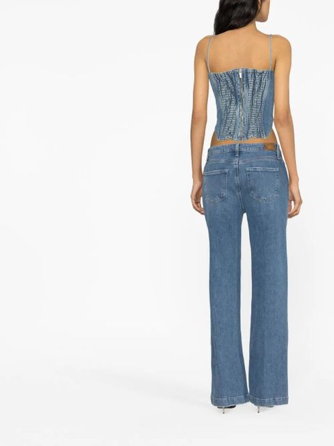 Magda Butrym cropped denim bustier top - Blue