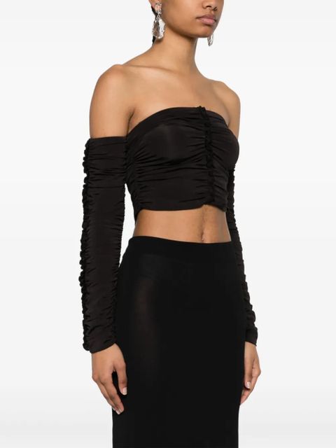 ROTATE BIRGER CHRISTENSEN gathered crop top - Black