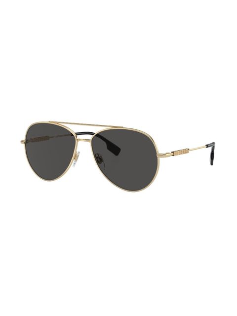 Burberry Eyewear logo-plaque pilot-frame sunglasses - Gold - zdjęcie produktu nr 2