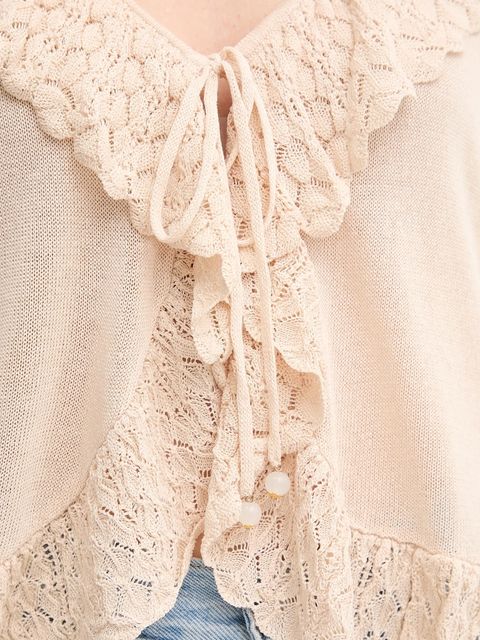 Hoss Intropia kardigan z dodatkiem lnu damski kolor beżowy lekki 6312161