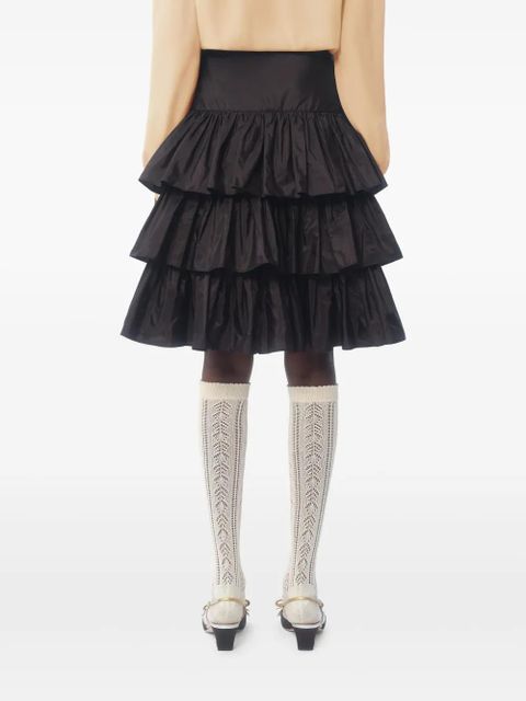 Valentino Garavani ruffled taffeta skirt - Black