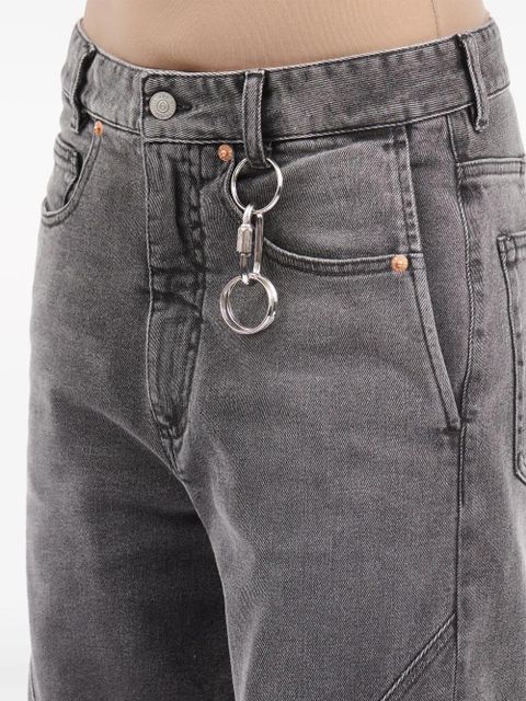 MM6 Maison Margiela Carabiner logo-engraved keyring - Silver