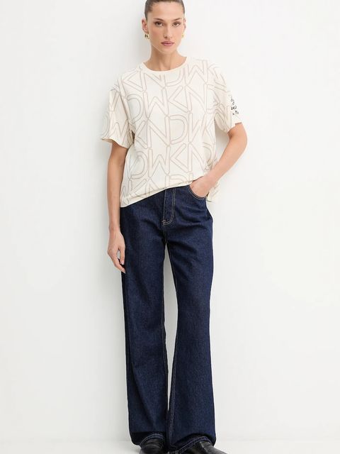 Weekend Max Mara t-shirt bawełniany damski kolor beżowy 2525976051600