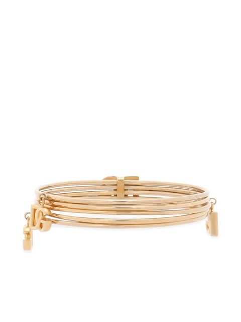 Dolce & Gabbana DG logo-charm multi-hoop bangle - Gold - zdjęcie produktu nr 2