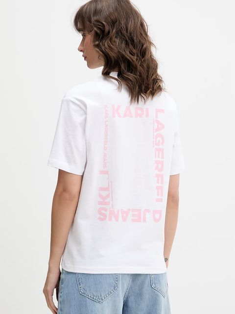 Karl Lagerfeld Jeans t-shirt damski bawełniany - zdjęcie produktu nr 2