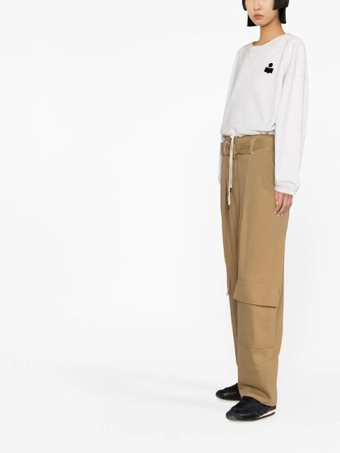 MARANT ÉTOILE Margo cropped drawstring sweatshirt - Neutrals