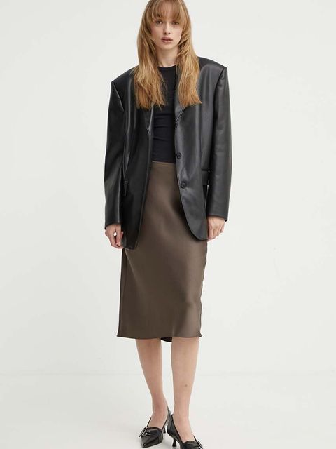 Samsoe Samsoe spódnica AGNETA kolor brązowy midi ołówkowa F22300195