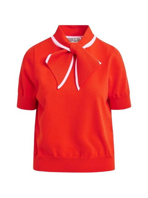 Essentiel Antwerp Jonda scarf-tie T-shirt - Red - zdjęcie produktu nr 1