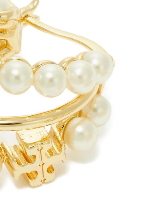 Tory Burch Moondance multi hoop pearl earring - Gold
