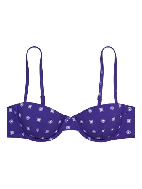 Tory Burch geometric-pattern bikini top - Blue - zdjęcie produktu nr 1