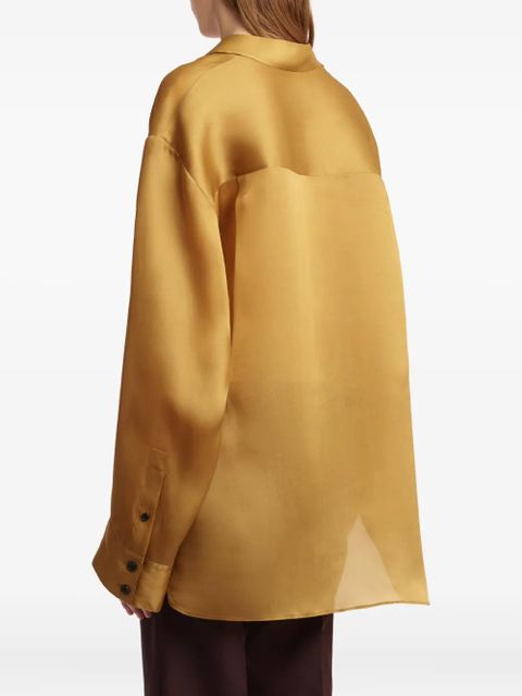 KHAITE Matteo button-up organza shirt - Yellow