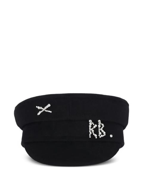 Ruslan Baginskiy baker-boy rhinestone-embellished hat - Black - zdjęcie produktu nr 1