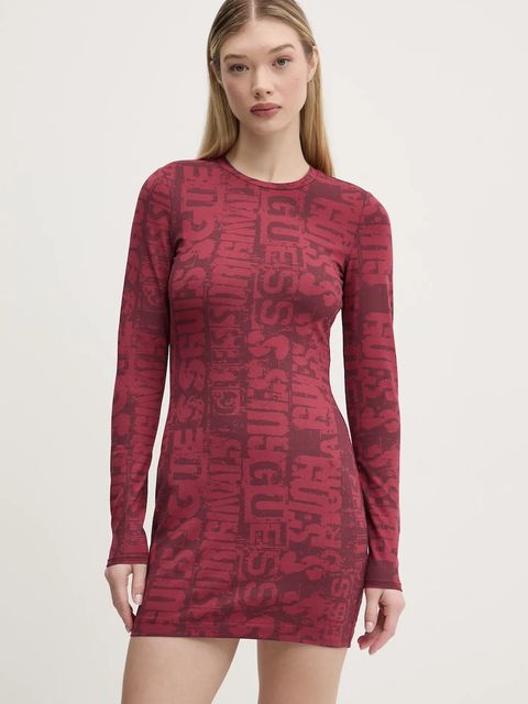 Guess Originals sukienka kolor czerwony mini dopasowana W5RK78 K1D80 - zdjęcie produktu nr 1