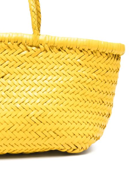 DRAGON DIFFUSION woven handle tote bag - Yellow