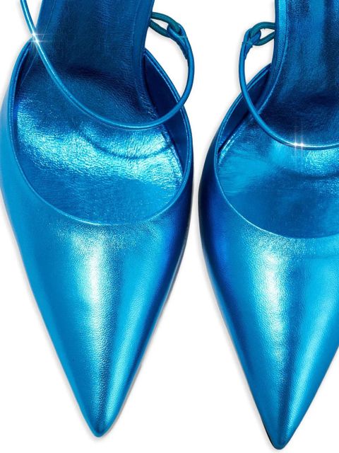 Paris Texas 95mm Anita pointed leather pumps - Blue