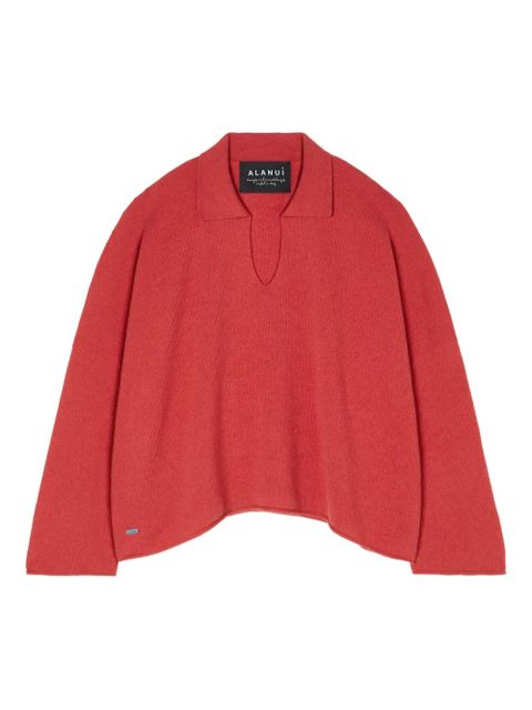 Alanui polo-collar sweater - Red - zdjęcie produktu nr 1