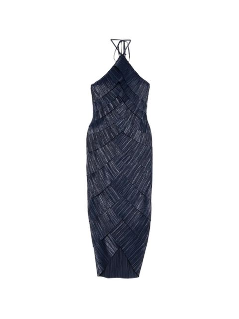 Cult Gaia Patrizia halter-neck pleated midi dress - Blue