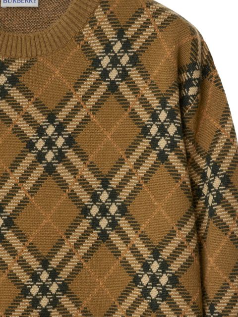 Burberry check-pattern wool sweater - Brown