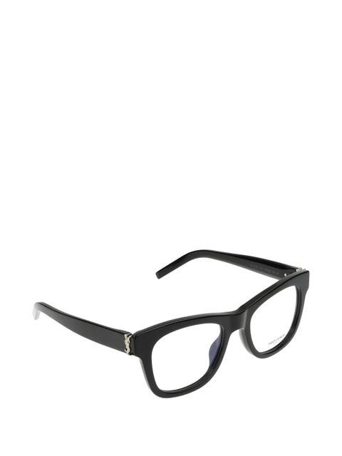 Saint Laurent YSL-monogram square-frame glasses - Black