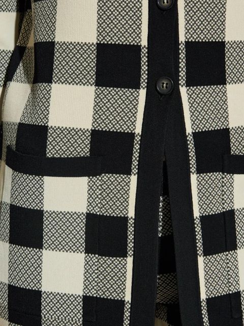 Posse gingham check button cardigan - Black