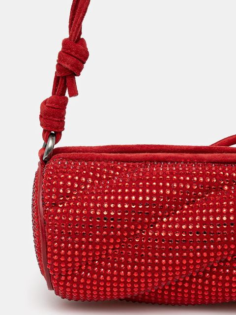 Fiorucci torebka zamszowa Suede Rhinestone Micro Mella kolor czerwony U01FMASL005LE05RD01 - zdjęcie produktu nr 2