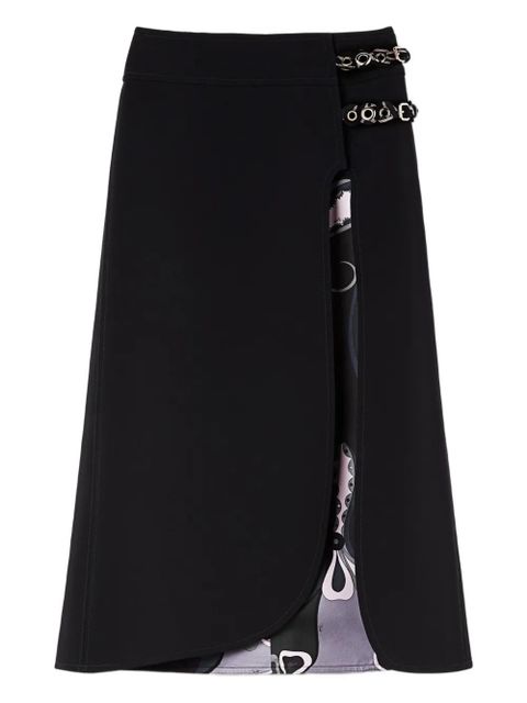 PUCCI slit internal-print midi skirt - Black