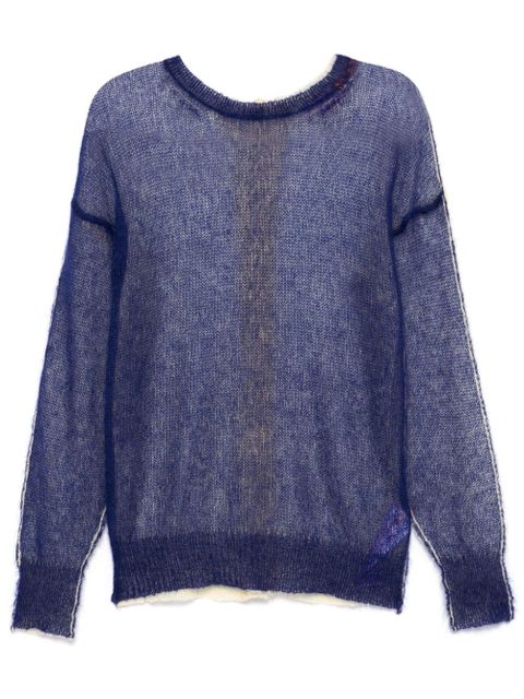 Marni logo-embroidered cardigan - Blue