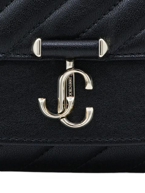 Jimmy Choo chevron chain leather shoulder bag - Black