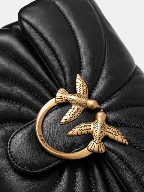 Pinko torebka skórzana kolor czarny 100038 A1EX - zdjęcie produktu nr 2