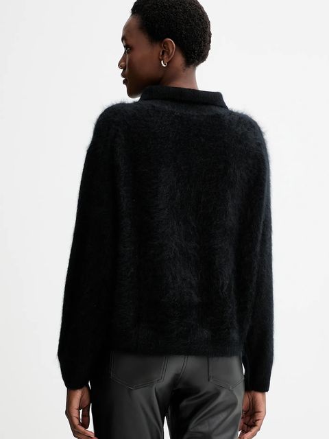 Rag & Bone sweter kaszmirowy damski kolor czarny z półgolfem RG6325F6MCA