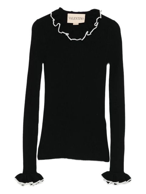 Valentino Garavani virgin wool knitted top - Black - zdjęcie produktu nr 1