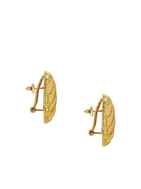 ANINE BING Ribbed Oval earrings - Gold