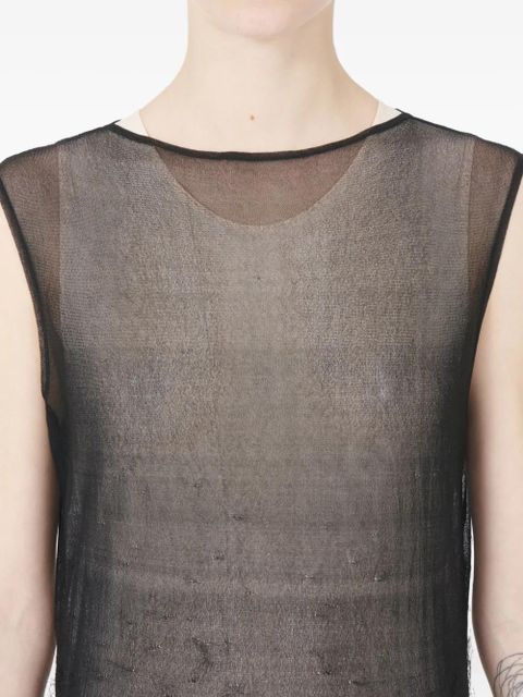 Maison Margiela sleeveless sheer-top midi dress - Black